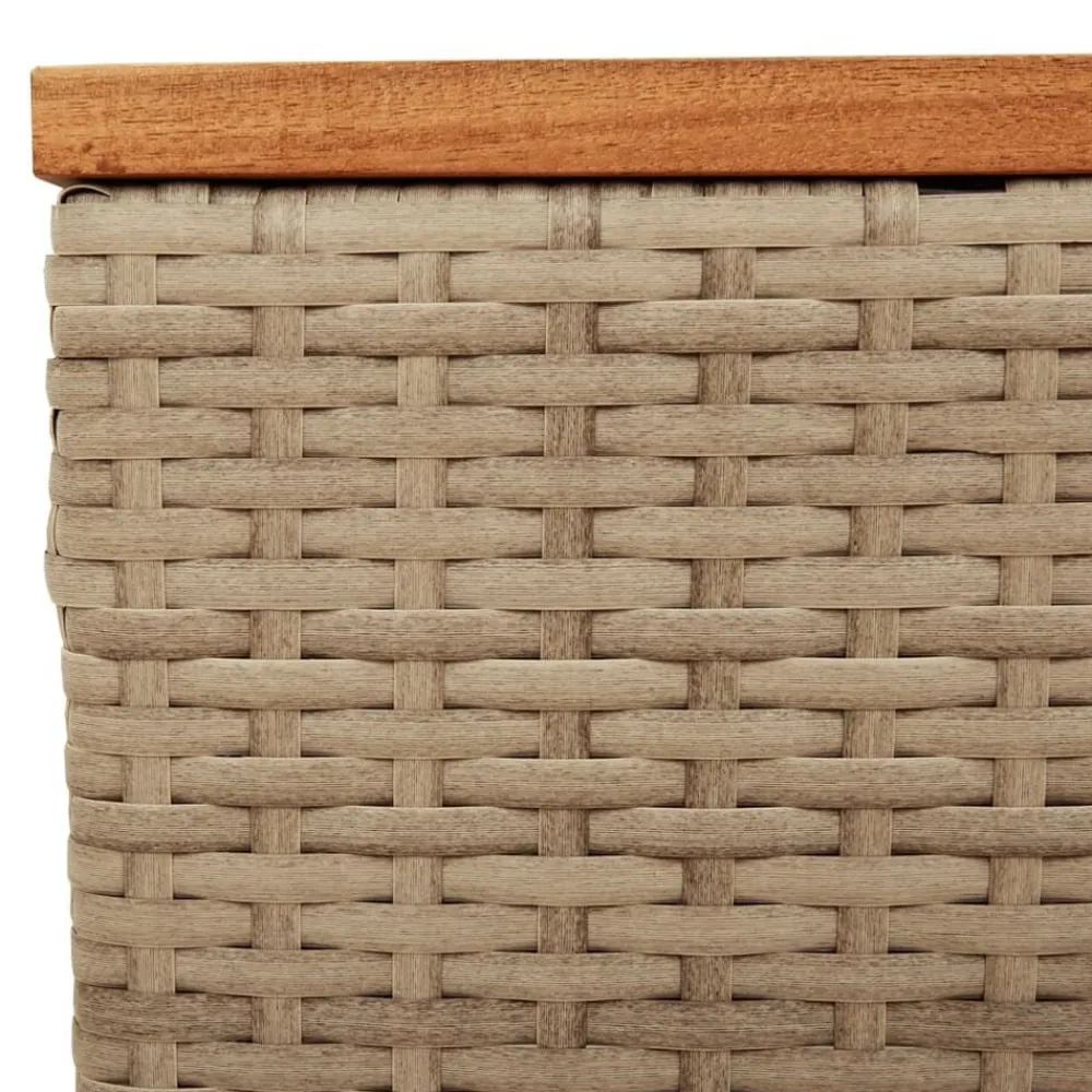 vidaXL Muebles De Jardín-Mesa de jardín ratán sintético madera acacia 55x55x37 cm