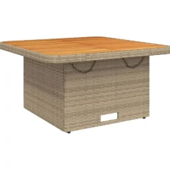vidaXL Muebles De Jardín-Mesa de jardín ratán sintético madera acacia 80x80x71 cm