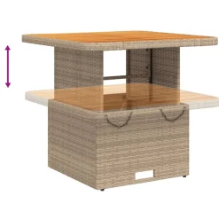 vidaXL Muebles De Jardín-Mesa de jardín ratán sintético madera acacia 80x80x71 cm