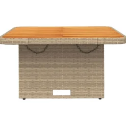 vidaXL Muebles De Jardín-Mesa de jardín ratán sintético madera acacia 80x80x71 cm