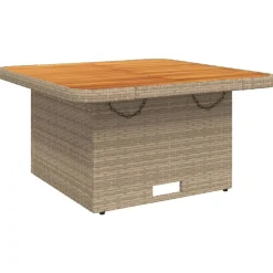 vidaXL Muebles De Jardín-Mesa de jardín ratán sintético madera acacia 80x80x71 cm