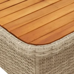 vidaXL Muebles De Jardín-Mesa de jardín ratán sintético madera acacia 80x80x71 cm