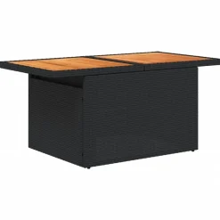 vidaXL Muebles De Jardín-Mesa de jardín ratán PE y madera de acacia 100x55x73 cm