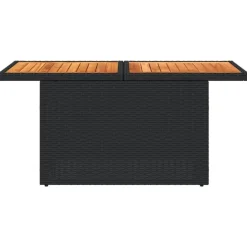 vidaXL Muebles De Jardín-Mesa de jardín ratán PE y madera de acacia 100x55x73 cm