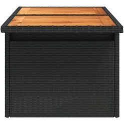 vidaXL Muebles De Jardín-Mesa de jardín ratán PE y madera de acacia 100x55x73 cm