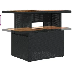 vidaXL Muebles De Jardín-Mesa de jardín ratán PE y madera de acacia 100x55x73 cm