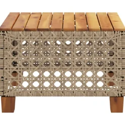 vidaXL Mesa de jardín ratán sintético madera acacia 55x55x36 cm Beige Clearance