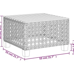 vidaXL Mesa de jardín ratán sintético madera acacia 55x55x36 cm Beige Clearance