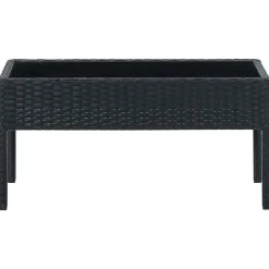 vidaXL Mesa de jardín ratán sintético 75x40x37 cm Negro Outlet