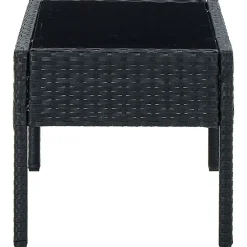 vidaXL Mesa de jardín ratán sintético 75x40x37 cm Negro Outlet