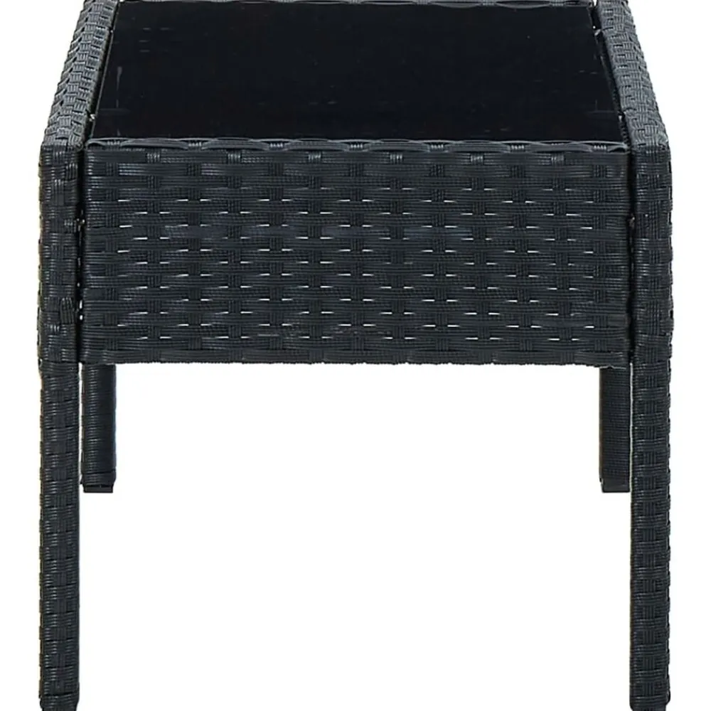 vidaXL Mesa de jardín ratán sintético 75x40x37 cm Negro Outlet