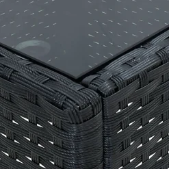 vidaXL Mesa de jardín ratán sintético 75x40x37 cm Negro Outlet