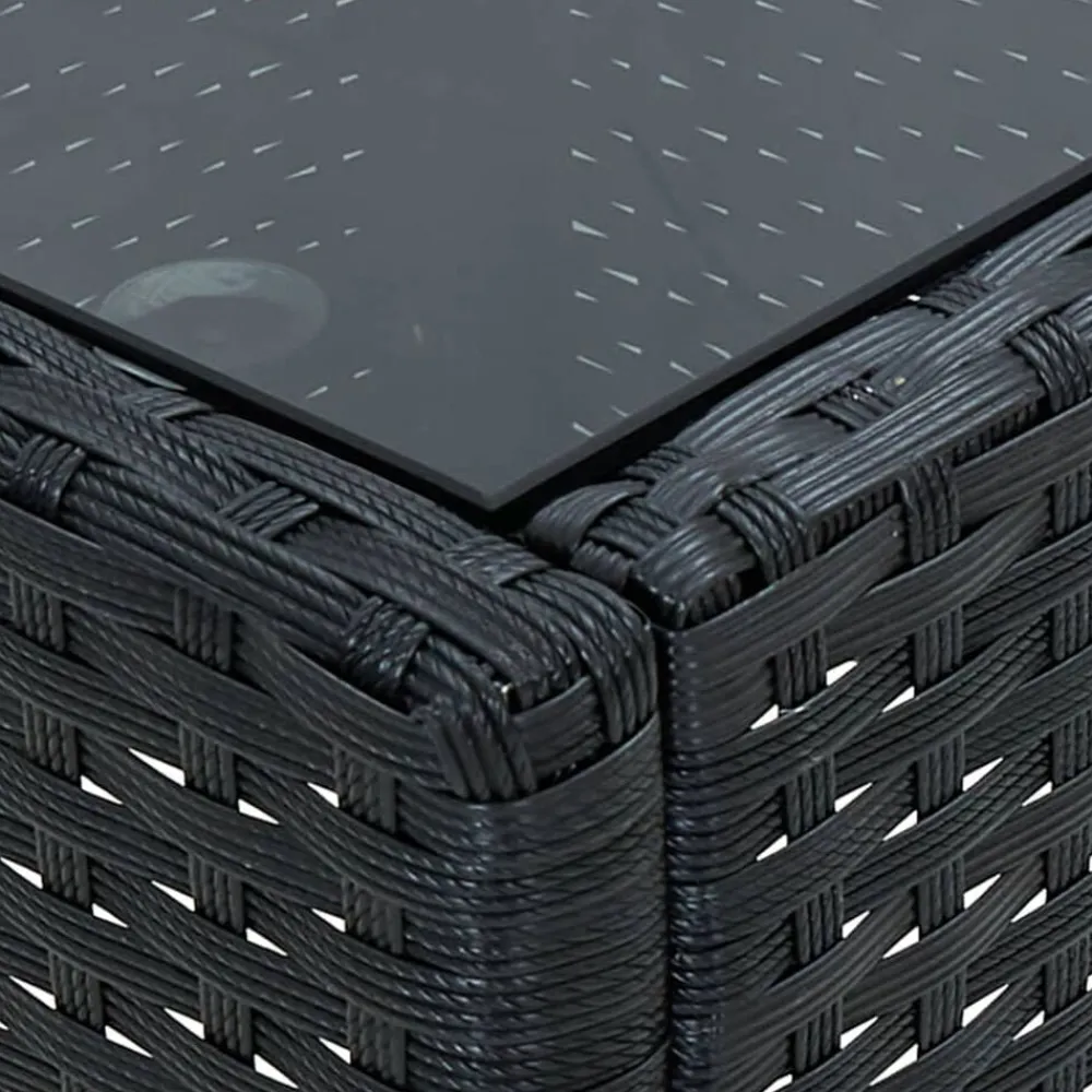 vidaXL Mesa de jardín ratán sintético 75x40x37 cm Negro Outlet