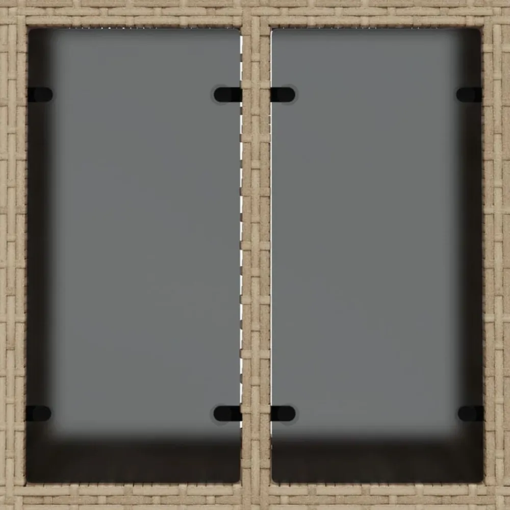 vidaXL Mesa de jardín superficie de vidrio ratán PE 55x55x37 cm Beige Sale