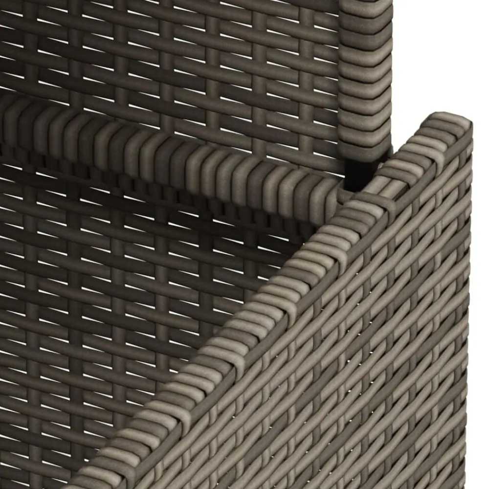 vidaXL Mesa de jardín superficie de vidrio ratán PE 100x55x73 cm Gris Sale
