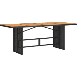 vidaXL Muebles De Jardín-Mesa de jardín superficie madera acacia ratán 190x80x75cm
