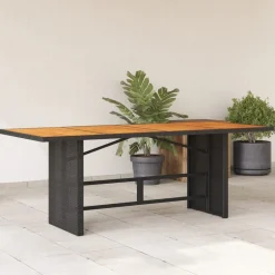 vidaXL Muebles De Jardín-Mesa de jardín superficie madera acacia ratán 190x80x75cm