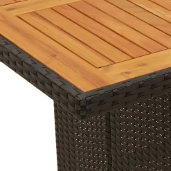 vidaXL Muebles De Jardín-Mesa de jardín superficie madera acacia ratán 190x80x75cm