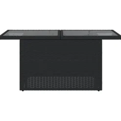 vidaXL Mesa de jardín superficie de vidrio ratán PE 100x55x73 cm Negro Online