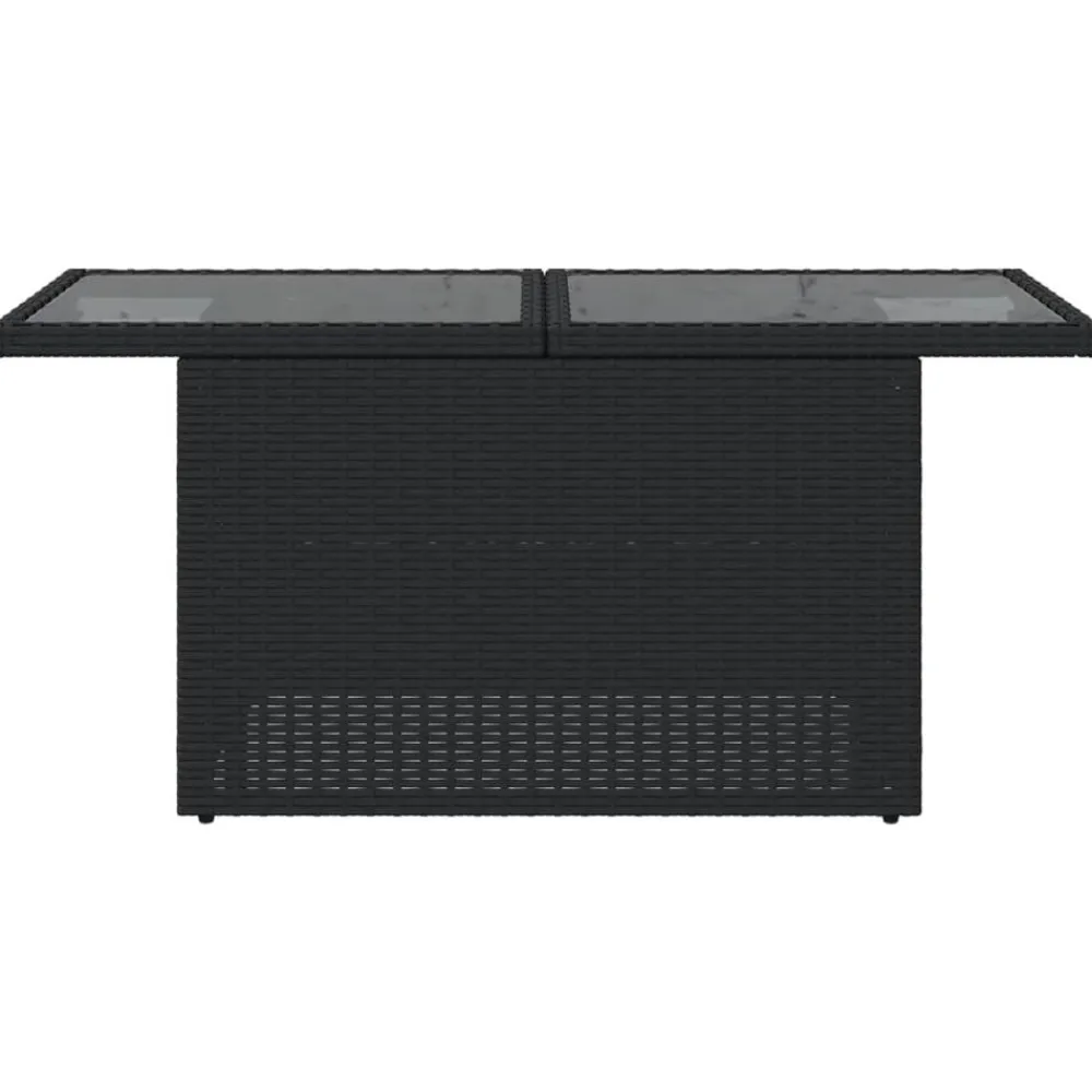 vidaXL Mesa de jardín superficie de vidrio ratán PE 100x55x73 cm Negro Online