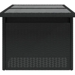vidaXL Mesa de jardín superficie de vidrio ratán PE 100x55x73 cm Negro Online