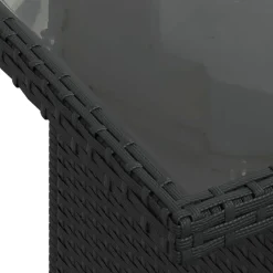 vidaXL Mesa de jardín superficie de vidrio ratán PE 100x55x73 cm Negro Online