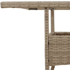vidaXL Muebles De Jardín-Mesa de jardín superficie de vidrio ratán PE 80x80x75 cm