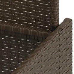 vidaXL Mesa de jardín superficie vidrio ratán PE marrón 100x55x73 cm Marr&oacute;n Discount