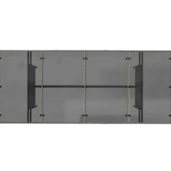 vidaXL Mesa de jardín superficie de vidrio ratán PE 190x80x75 cm Gris