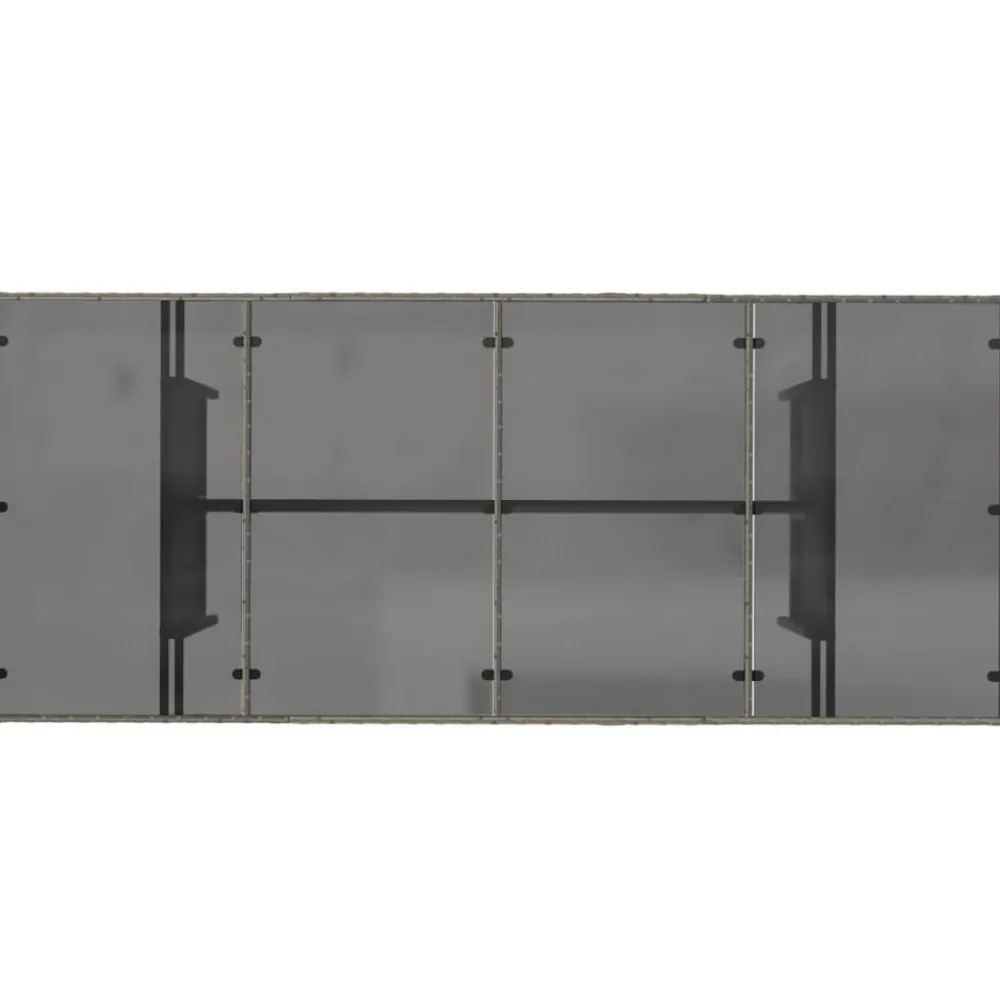 vidaXL Mesa de jardín superficie de vidrio ratán PE 190x80x75 cm Gris