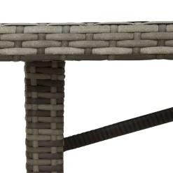 vidaXL Mesa de jardín superficie de vidrio ratán PE 190x80x75 cm Gris