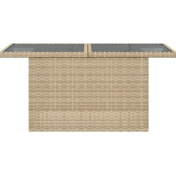 vidaXL Muebles De Jardín-Mesa de jardín superficie de vidrio ratán PE 100x55x73 cm