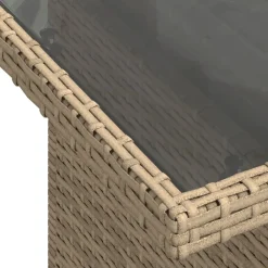 vidaXL Muebles De Jardín-Mesa de jardín superficie de vidrio ratán PE 100x55x73 cm