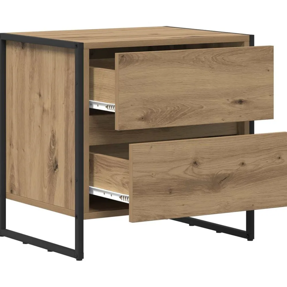vidaXL Mesa de Noche con cajón Roble Artesanal 50 x 39.5 x 50 cm Roble artisan Clearance