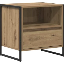vidaXL Mesa de Noche con cajón Roble Artesanal 50 x 39,5 x 50 cm Roble artisan Discount