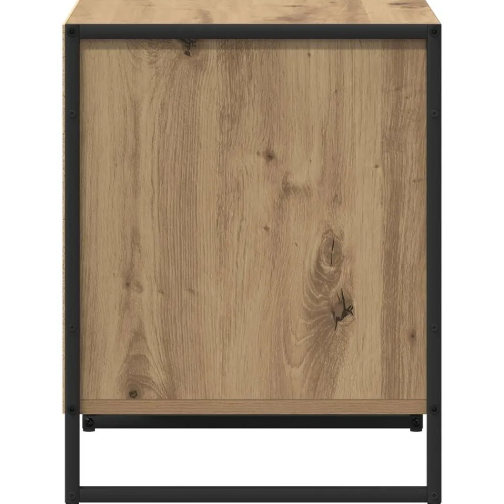 vidaXL Mesa de Noche con cajón Roble Artesanal 50 x 39,5 x 50 cm Roble artisan Discount