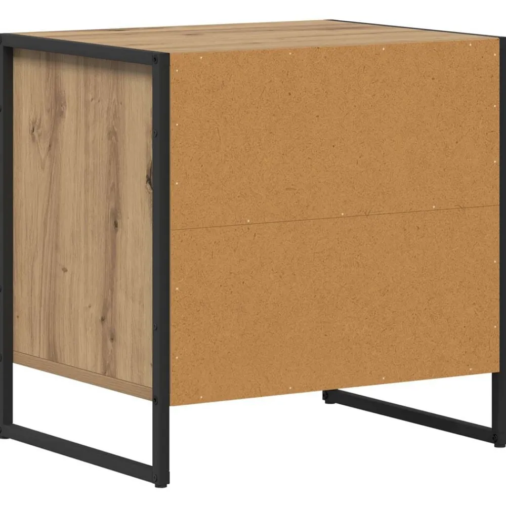 vidaXL Mesa de Noche con cajón Roble Artesanal 50 x 39,5 x 50 cm Roble artisan Discount