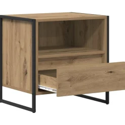 vidaXL Mesa de Noche con cajón Roble Artesanal 50 x 39,5 x 50 cm Roble artisan Discount