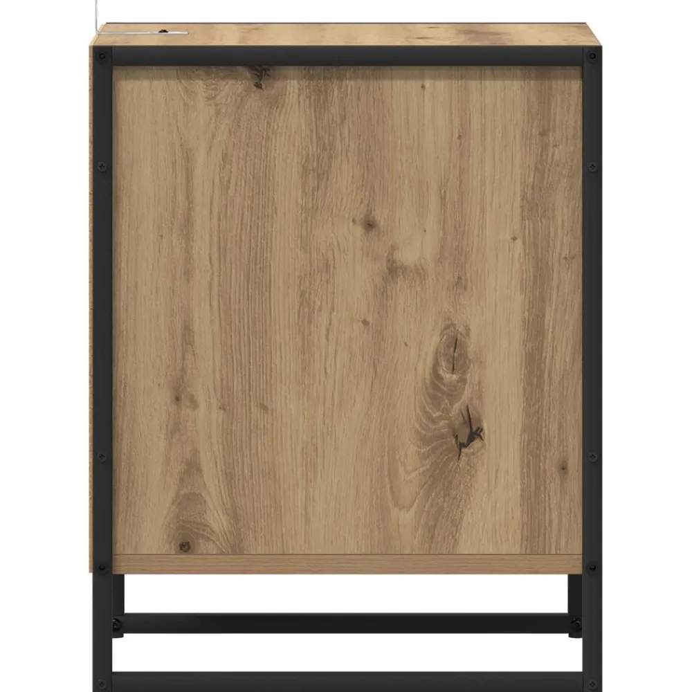 vidaXL Mesa de Noche con cajón Roble Artesanal 39,5 x 30 x 50 cm Roble artisan Sale