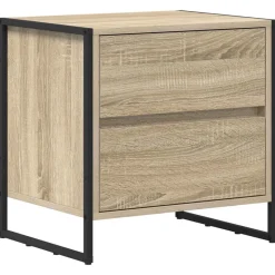 vidaXL Mesa de Noche Sonoma 50 x 39.5 x 50 cm Madera contrachapada Roble Sonoma New
