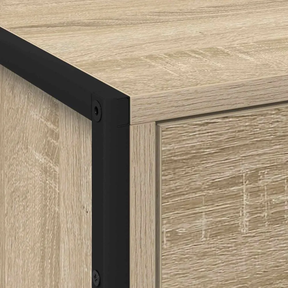 vidaXL Mesa de Noche Sonoma 50 x 39.5 x 50 cm Madera contrachapada Roble Sonoma New