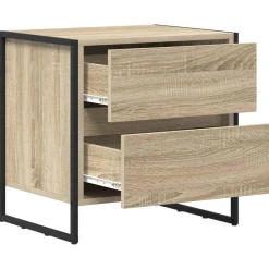 vidaXL Mesa de Noche Sonoma 50 x 39.5 x 50 cm Madera contrachapada Roble Sonoma New