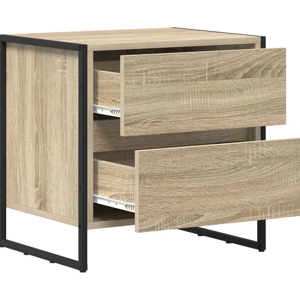 vidaXL Mesa de Noche Sonoma 50 x 39.5 x 50 cm Madera contrachapada Roble Sonoma New