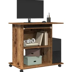 vidaXL Mobiliario De Oficina-Mesa de ordenador madera contrachapada madera vieja 80x50x75 cm