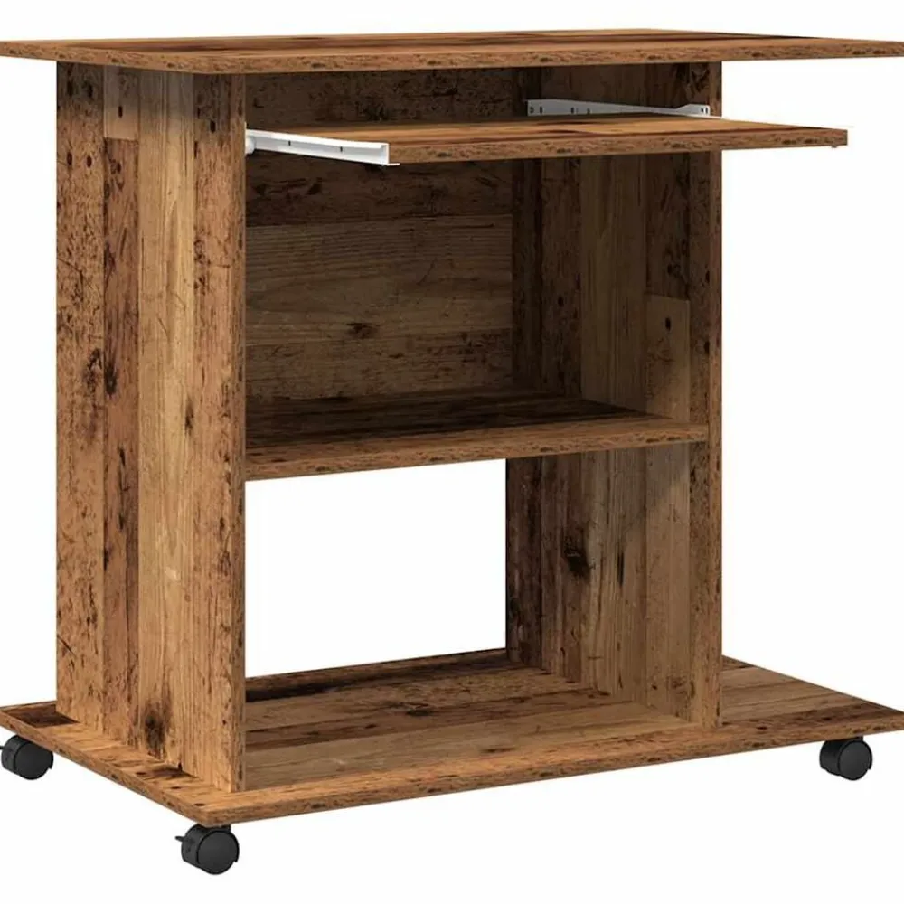 vidaXL Mobiliario De Oficina-Mesa de ordenador madera contrachapada madera vieja 80x50x75 cm