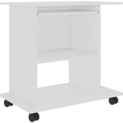 vidaXL Mesa de ordenador madera contrachapada 80x50x75 cm Blanco Sale