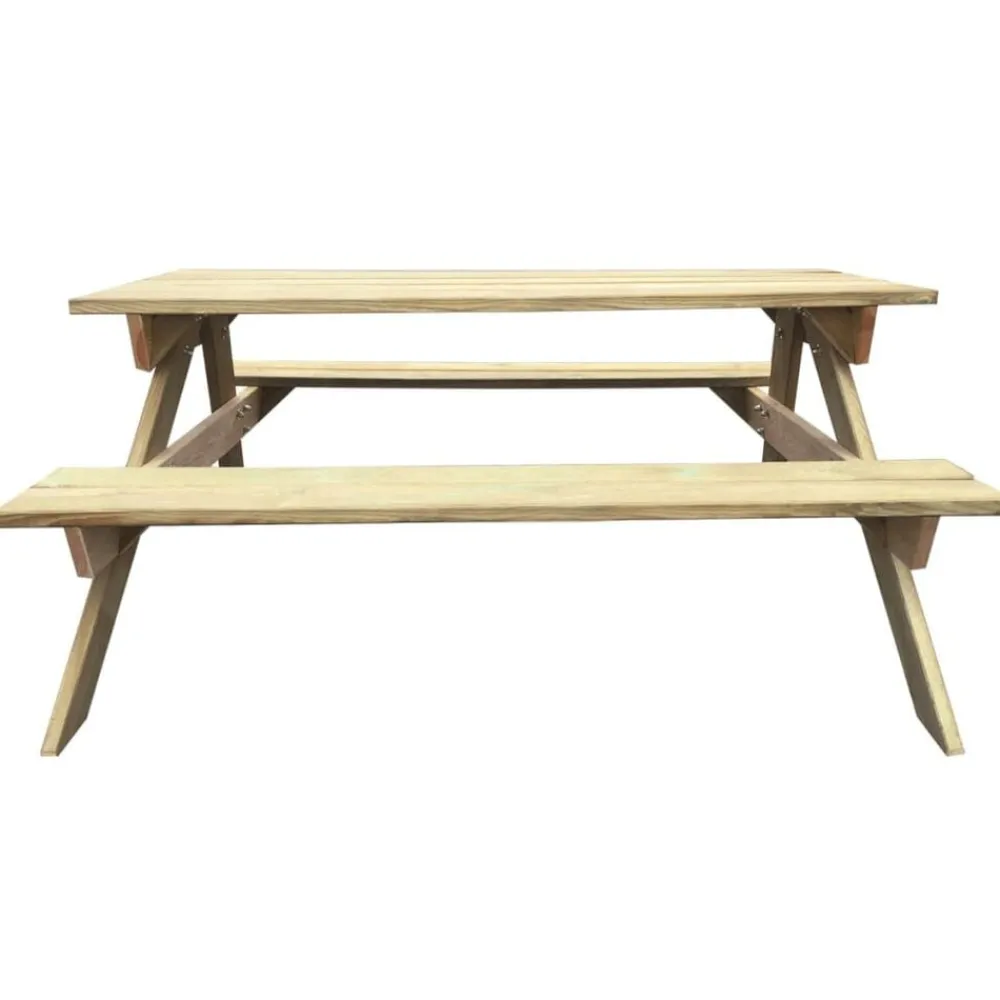 vidaXL Mesa de picnic de madera de pino 150x135x71,5 cm Best