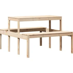 vidaXL Mesa de picnic madera maciza de pino 110x134x75 cm Pino natural Clearance