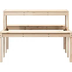 vidaXL Mesa de picnic madera maciza de pino 110x134x75 cm Pino natural Clearance