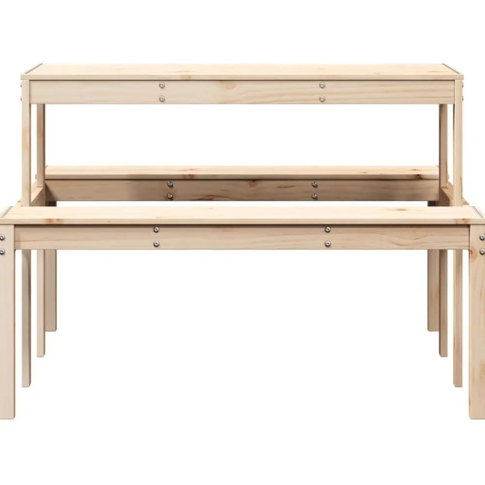 vidaXL Mesa de picnic madera maciza de pino 110x134x75 cm Pino natural Clearance